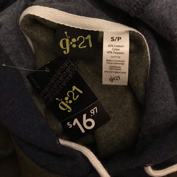 NWT Green & Blue Hoodie - Picture 3 of 3